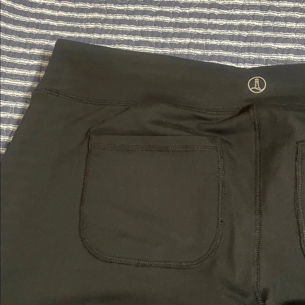 Lands’ End black 5 pocket active travel pants LP Large Petite 12 14 like new - Picture 6 of 8